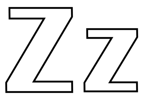 Classic Letter Z Coloring Page